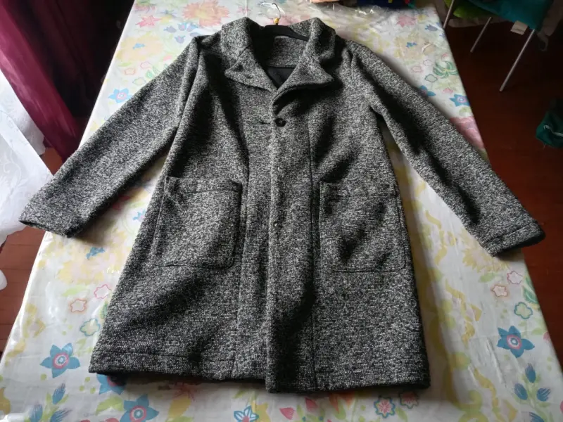 Abrigo de lana gris para mujer - 2