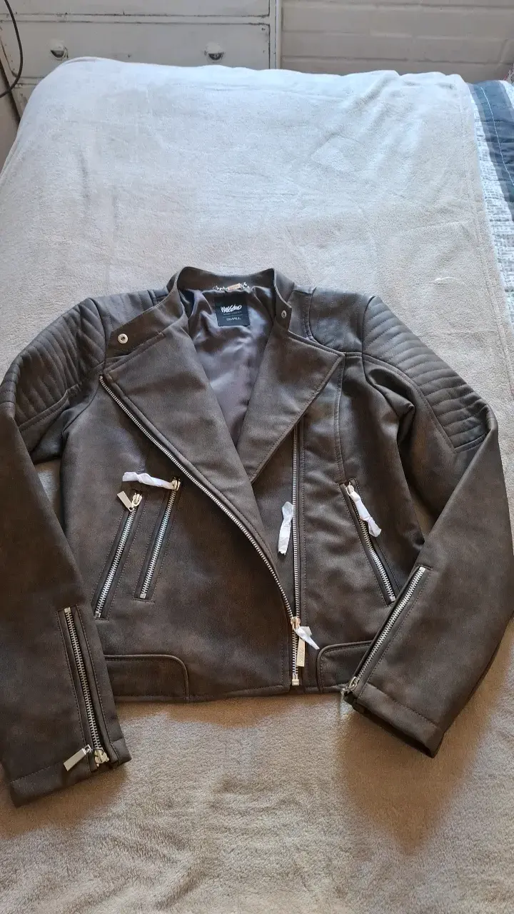 Chaqueta de cuero sintético gris Mossimo - 2