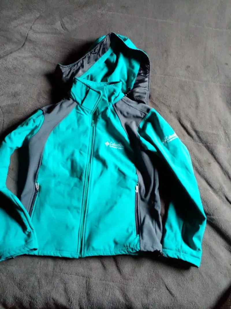 Chaqueta impermeable Columbia verde y gris - 1