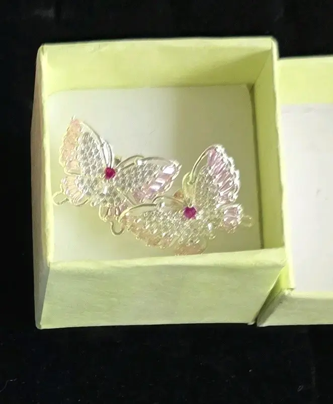 Pendientes de mariposa de plata