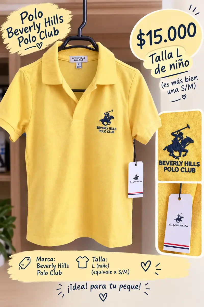 Polo amarillo Beverly Hills Polo Club para niño