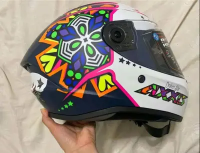 Casco de moto Axxis Draken Star con diseño colorido - miniatura 1