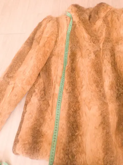 Abrigo de piel de conejo chileno marrón para mujer - miniatura 6