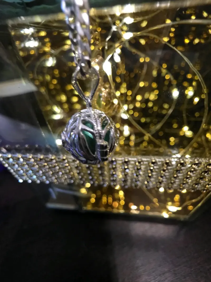 Collar de plata con dije esférico decorativo - 2