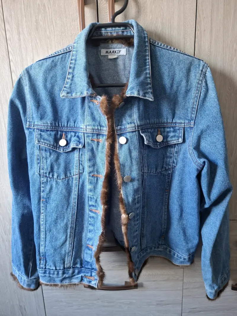 Chaqueta de mezclilla con forro de piel Maakif - 1