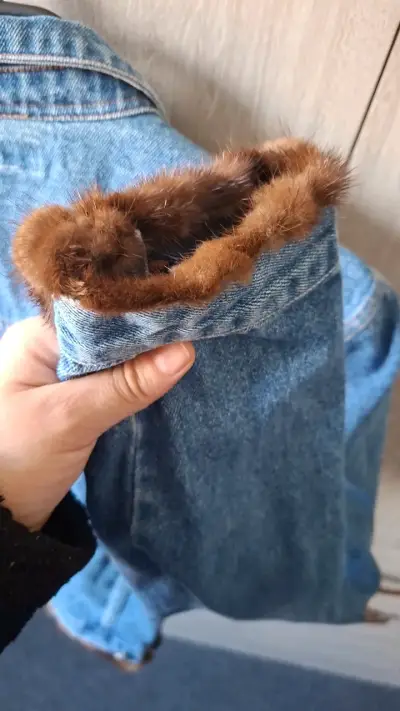 Chaqueta de mezclilla con forro de piel Maakif - miniatura 3