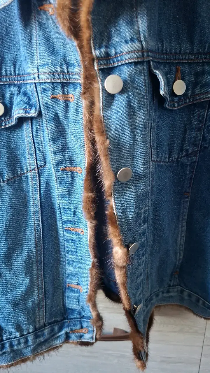 Chaqueta de mezclilla con forro de piel Maakif - 4