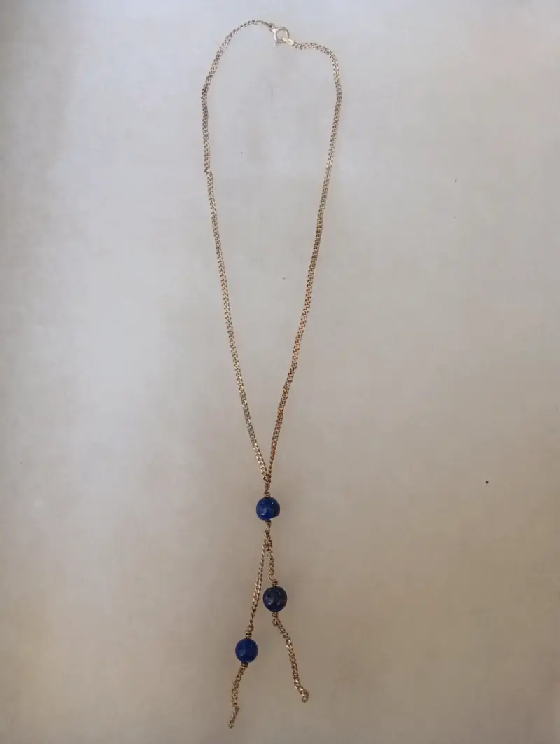 Collar de cadena de plata 925 con lapislázuli - 1