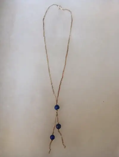 Collar de cadena de plata 925 con lapislázuli - miniatura 1