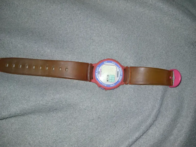 Reloj digital Casio Friendly Memo rosado vintage - 2