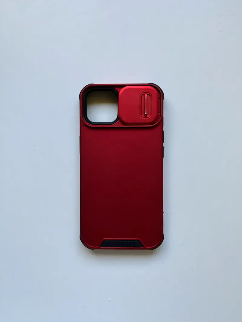 Carcasa roja para iPhone 13/14 con tapa deslizan - 2