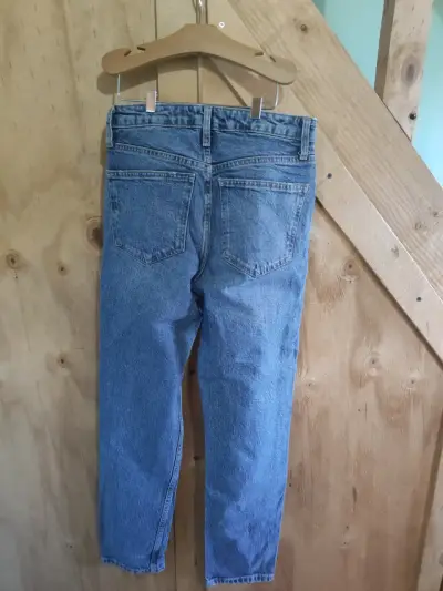 Jeans de mezclilla azul Zara para mujer 34 recto - miniatura 4