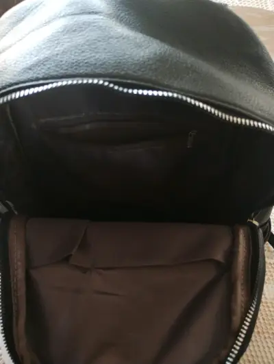 Mochila negra de cuero sintético Mermaid - miniatura 4