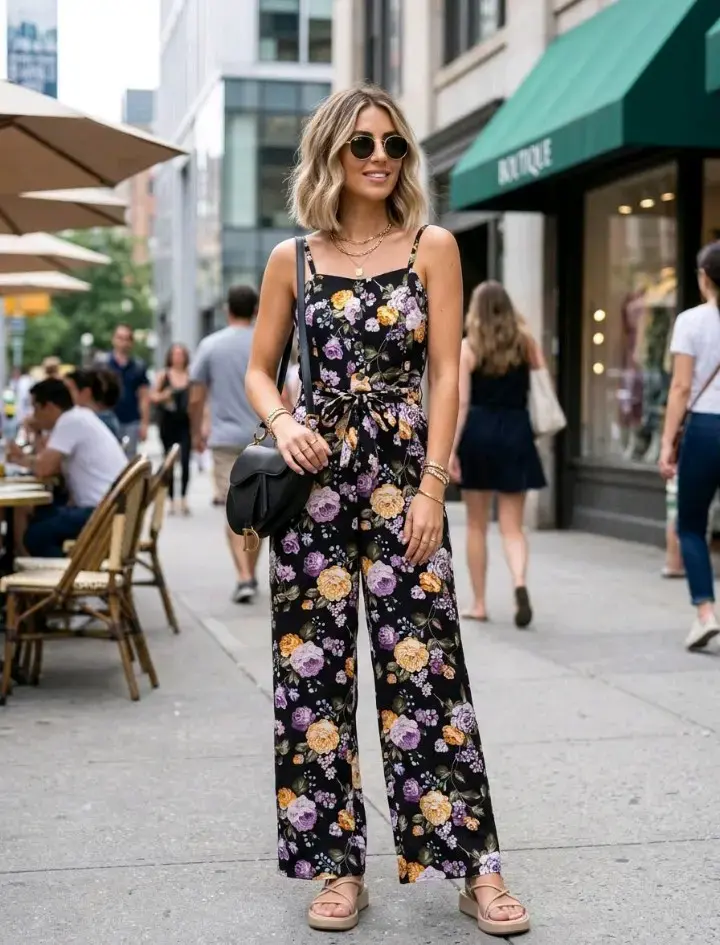 Enterito floral de mujer elegante