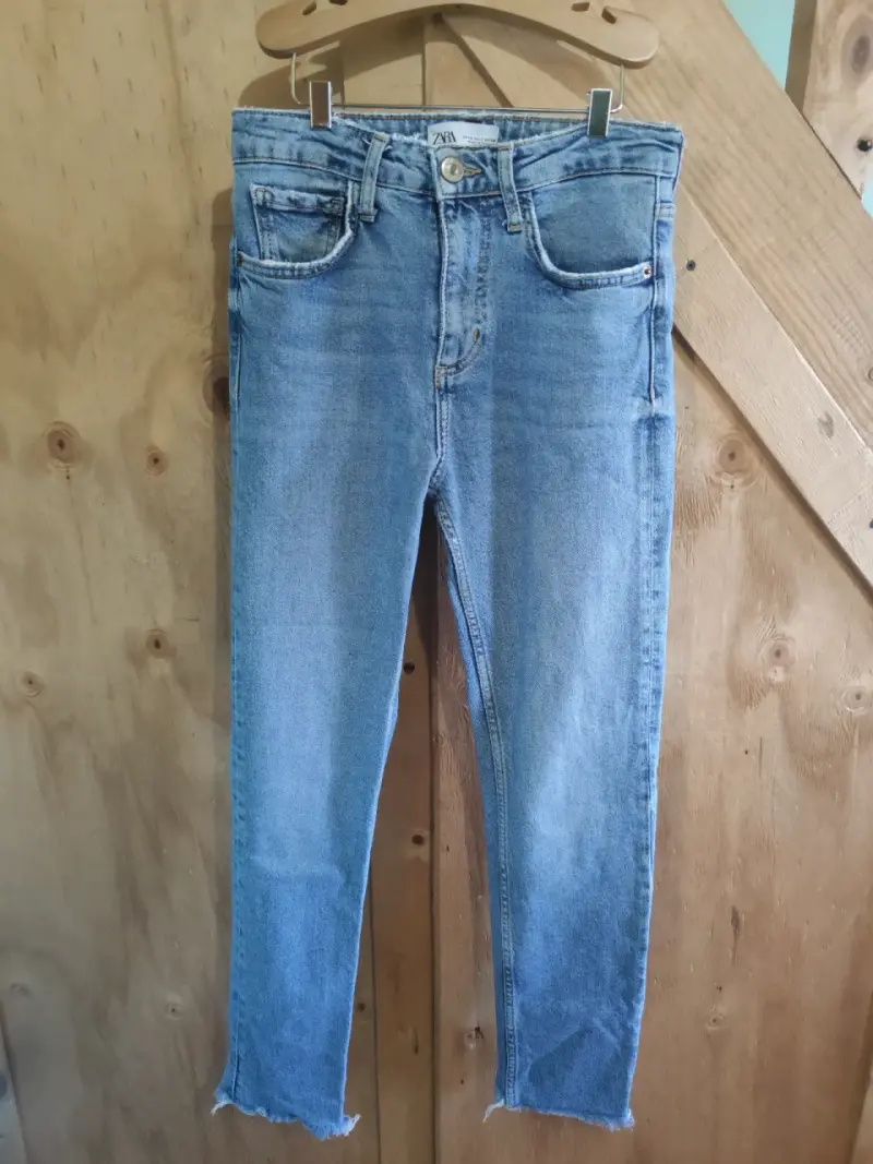 Jeans de mezclilla azul claro Zara para mujer 34 - 1