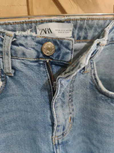 Jeans de mezclilla azul claro Zara para mujer 34 - miniatura 3