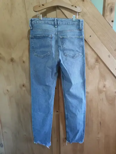Jeans de mezclilla azul claro Zara para mujer 34 - miniatura 4