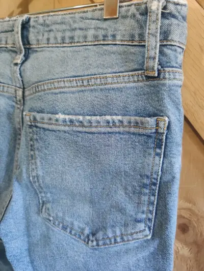 Jeans de mezclilla azul claro Zara para mujer 34 - miniatura 5