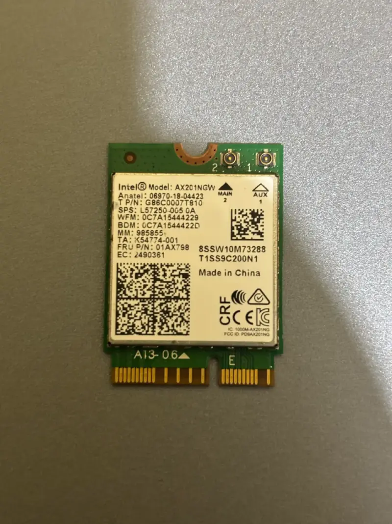 Tarjetas de Red Intel AX201NGW y 7260NGW - 2