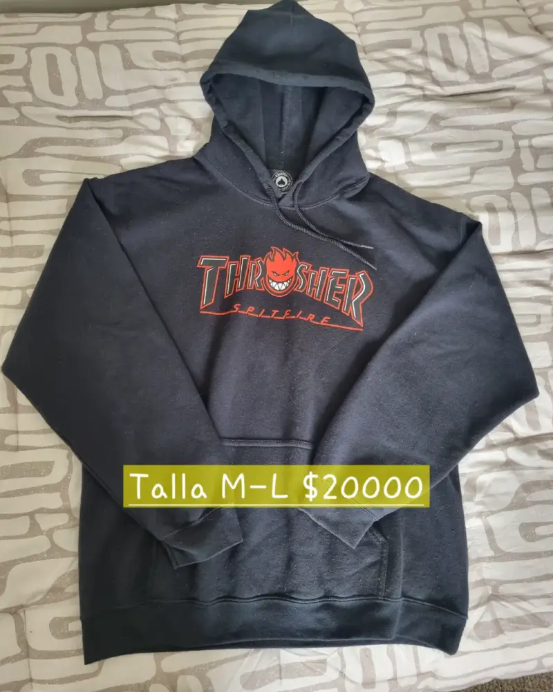 Polerón con capucha Thrasher Spitfire negro
