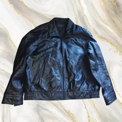 Chaqueta de cuero negra M. Julian talla XXL - miniatura 1