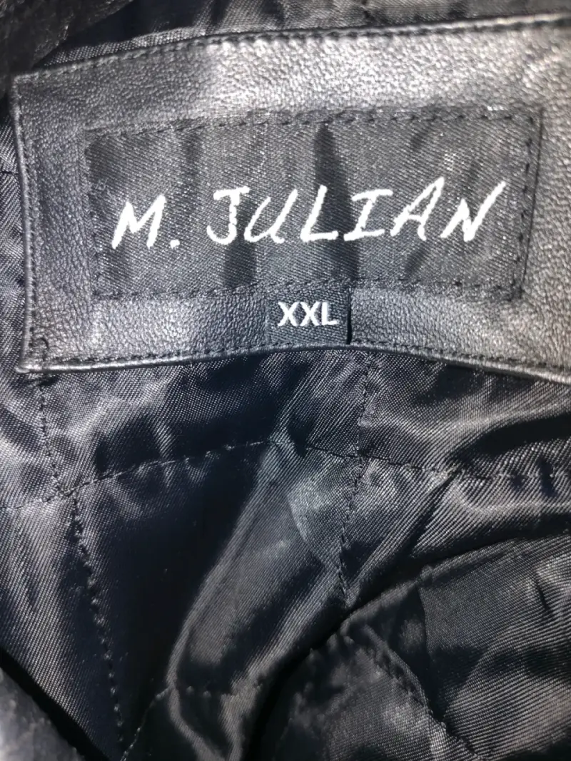 Chaqueta de cuero negra M. Julian talla XXL - 3