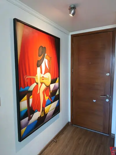 Cuadro de arte moderno con guitarra y sombrero - miniatura 2