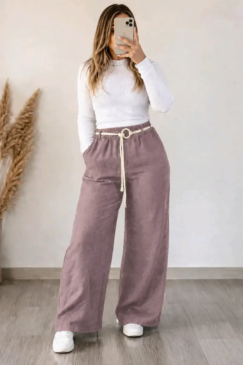 Pantalones de lino para mujer en varios colores - 2