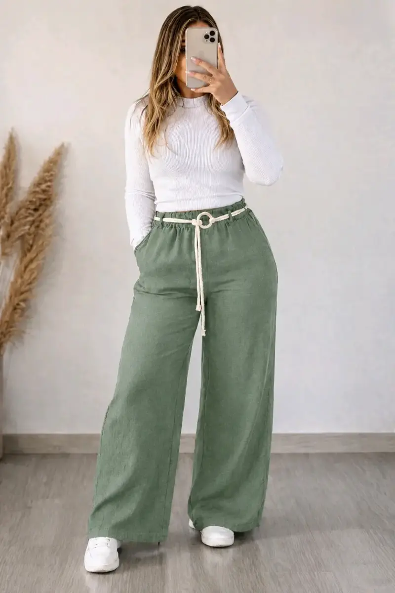 Pantalones de lino para mujer en varios colores - 3