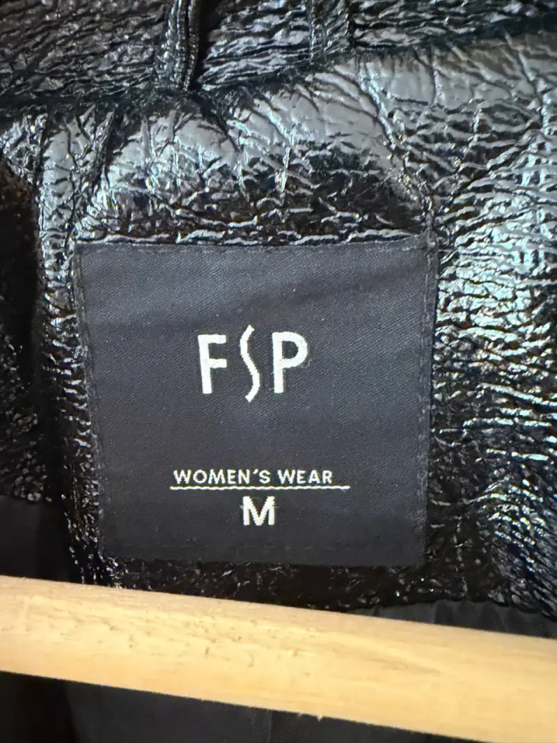 Chaqueta de cuero sintético negra FSP para mujer - 2