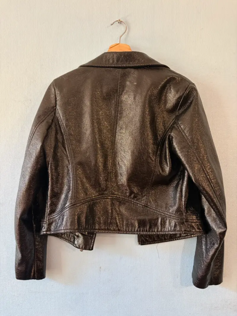 Chaqueta de cuero sintético negra FSP para mujer - 4