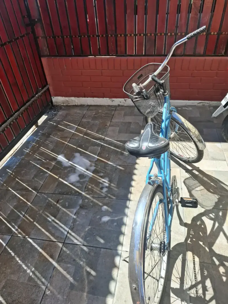 Bicicleta de paseo azul con canasto - 2