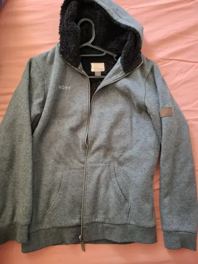 Polerón con capucha Roxy gris para mujer - miniatura 1