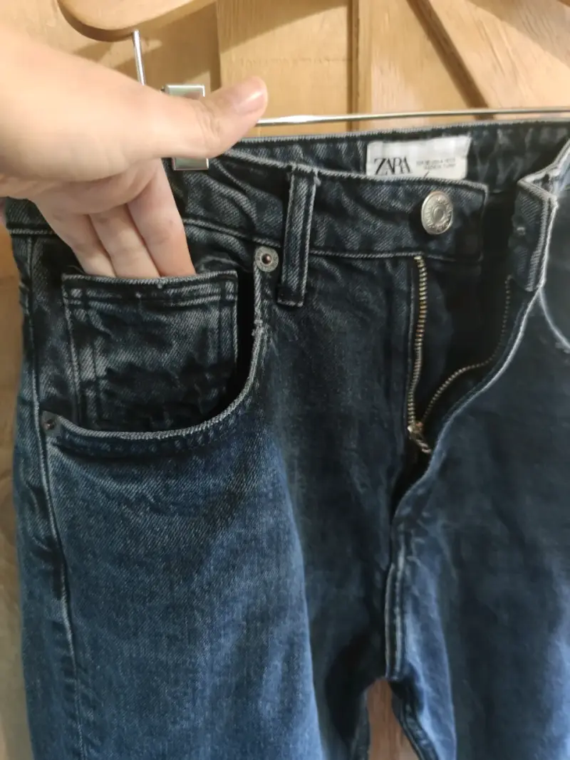 Jeans de mezclilla negro para mujer Zara talla 36 - 6