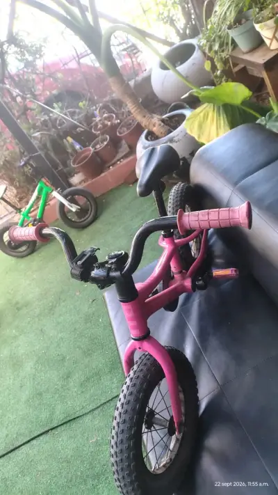 Bicicleta de equilibrio para niños color rosa - miniatura 4