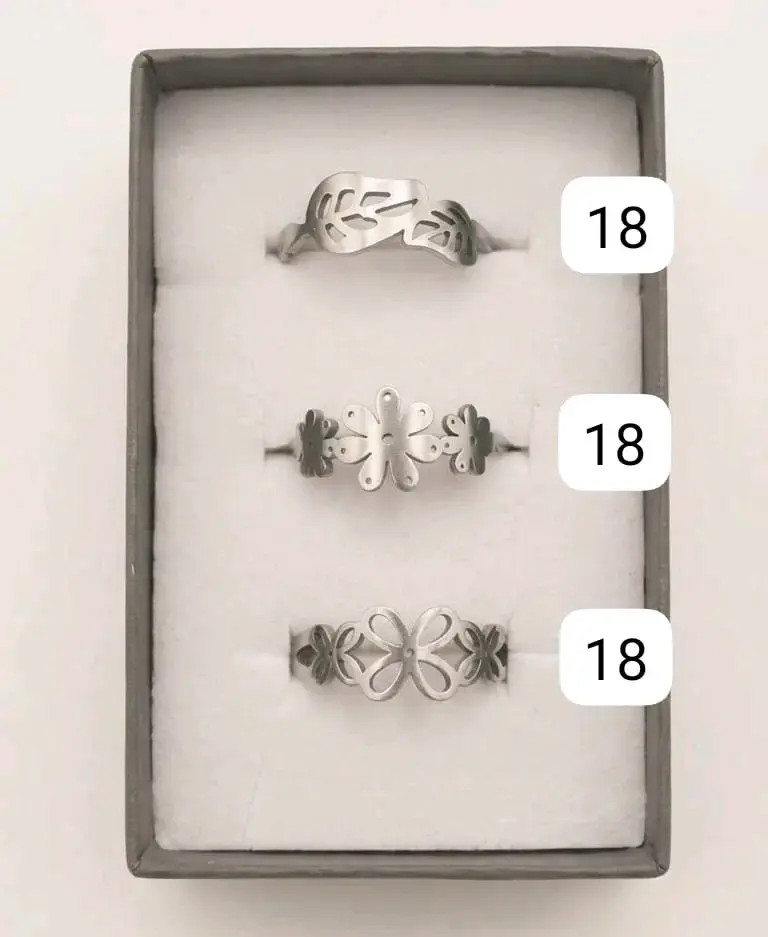 Set de Anillos de Acero Inoxidable