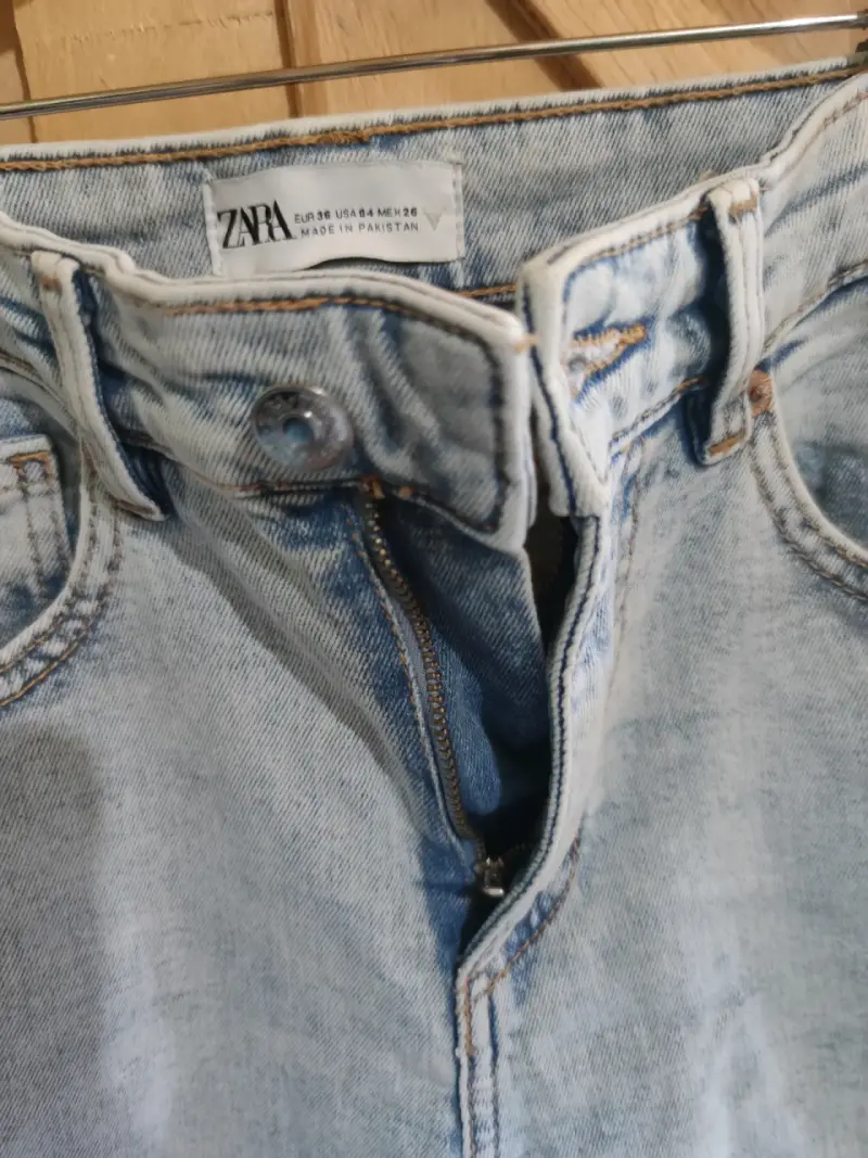 Jeans de mezclilla azul claro Zara para mujer 36 - 3