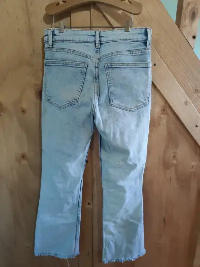 Jeans de mezclilla azul claro Zara para mujer 36 - miniatura 4