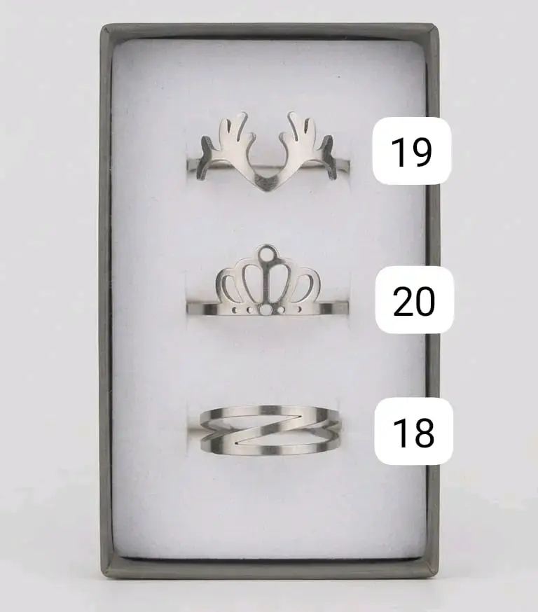 Set de Anillos de Acero Inoxidable