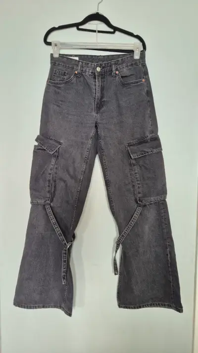 Jeans cargo gris Zara, EUR 34 - miniatura 1