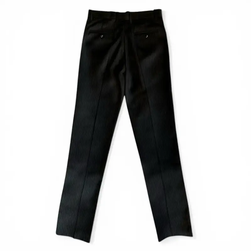 Pantalón de Gabardina Talla L Mujer Negro Rayas - 1