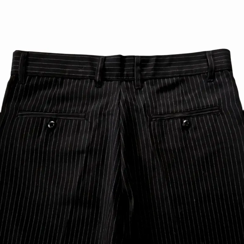 Pantalón de Gabardina Talla L Mujer Negro Rayas - 4