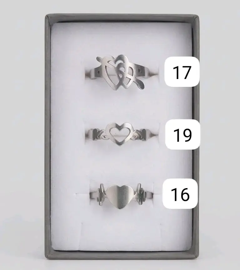 Set de Anillos de Acero Inoxidable