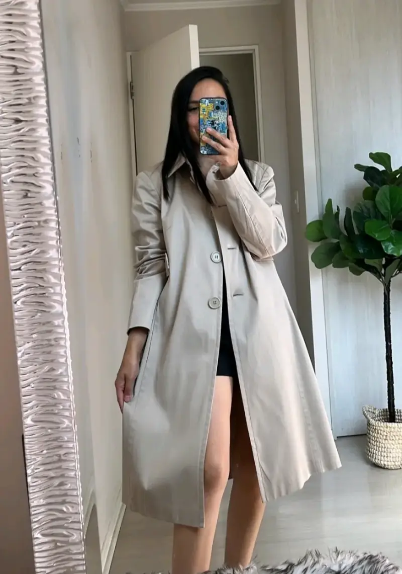 Trench beige elegante para mujer Nine West - 1