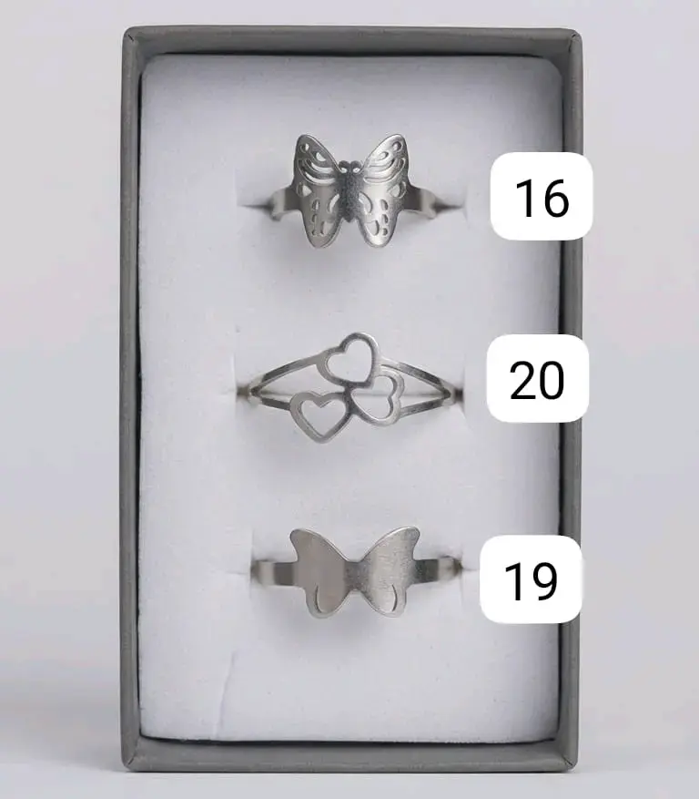 Set de anillos de acero inoxidable