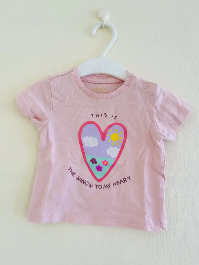 Conjunto de polera y shorts rosados para niña 6m - 1