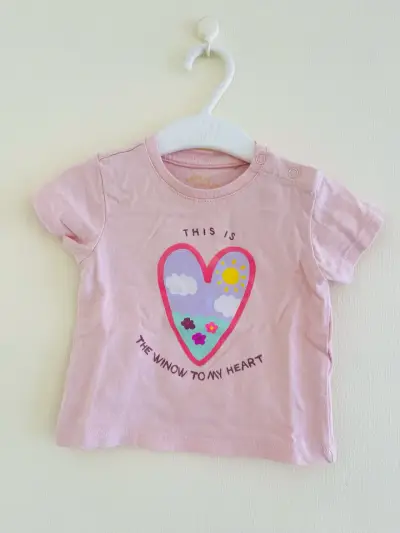 Conjunto de polera y shorts rosados para niña 6m - miniatura 1
