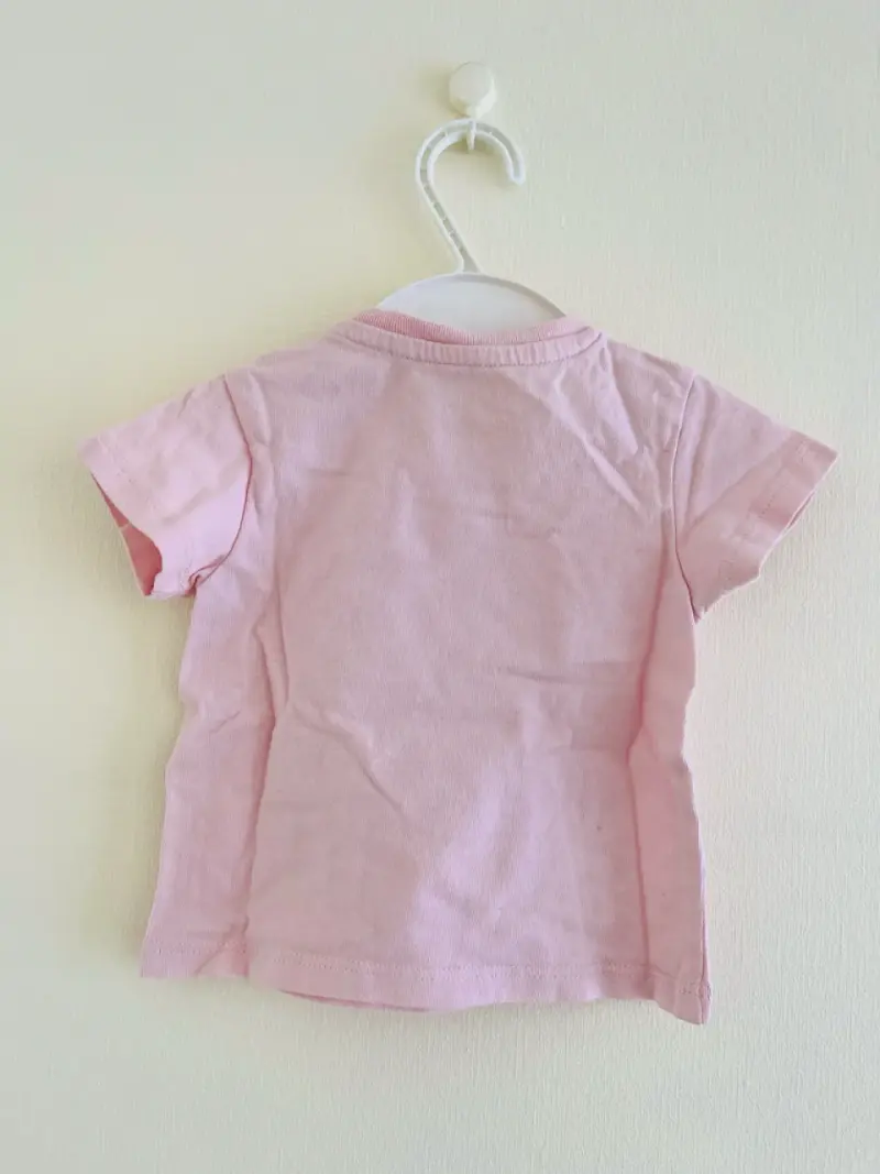 Conjunto de polera y shorts rosados para niña 6m - 2