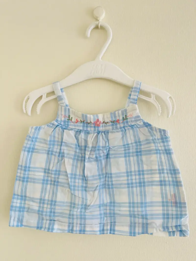 Conjunto de bebe a cuadros azul Carter's 9 meses - 1