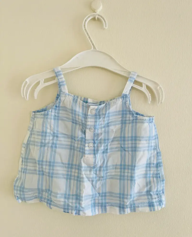 Conjunto de bebe a cuadros azul Carter's 9 meses - 2